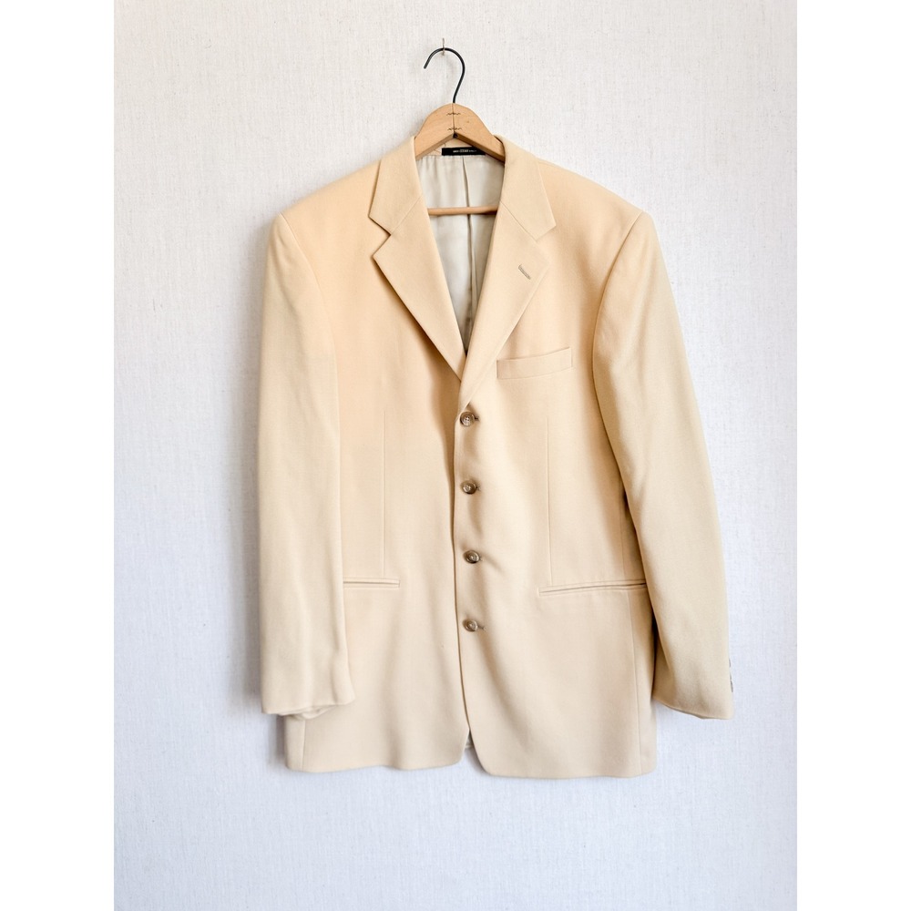 Monsieur Givenchy vtg men's beige wool sport coat jacket‎ 44R